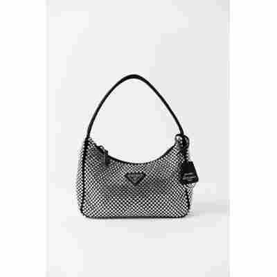 PRADA RE-EDITION 2000 CRYSTAL-EMBELLISHED BAG 