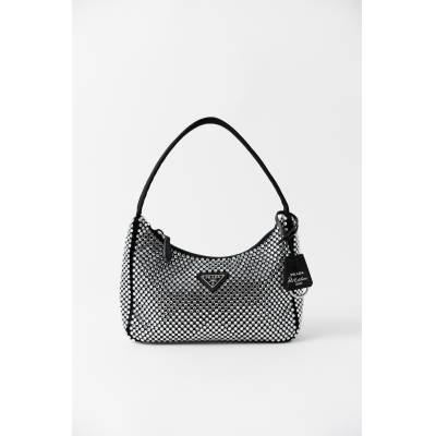 PRADA RE-EDITION 2000 CRYSTAL-EMBELLISHED BAG 