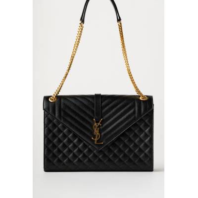 YVES SAINT LAURENT ENVELOPE LARGE CROSSBODY BLACK LEATHER 