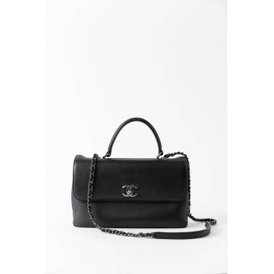 CHANEL MEDIUM TRENDY CC FLAP BAG BLACK LEATHER