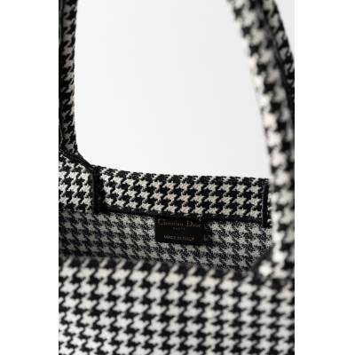 CHRISTIAN DIOR LARGE BOOK TOTE HOUNDSTOOTH PATTERN