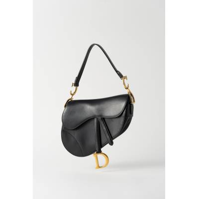 CHRISTIAN DIOR CLASSIC SADDLE BAG BLACK LEATHER