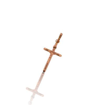 PANDANT IN FORMA DE CRUCE DIN AUR ROZ 14K_115436