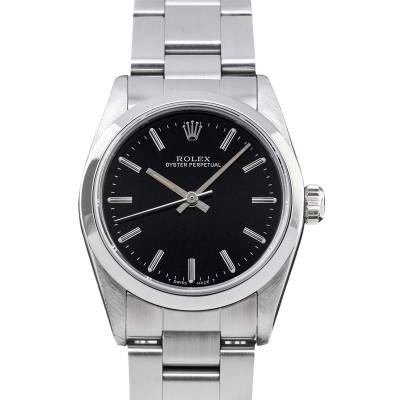 ROLEX OYSTER PERPETUAL 31MM BLACK DIAL FULL SET 1990 REF: 67480 
