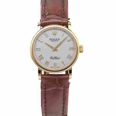 ROLEX CELLINI 26MM YELLOW GOLD SILVER JUBILEE DIAL FULL SET 2014 REF: 6110