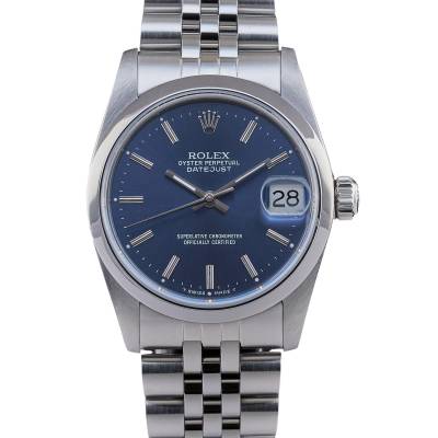ROLEX DATEJUST 31 BLUE DIAL JUBILEE STEEL FULL SET 1988 REF: 68240
