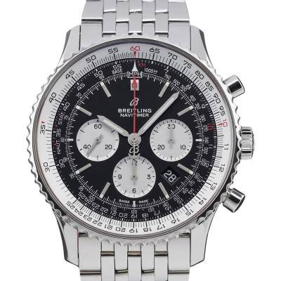 BREITLING NAVITIMER 46MM BLACK DIAL STEEL FULL SET 2019 REF: AB0127