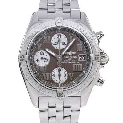 BREITLING CHRONO COCKPIT 39MM GREY DIAL STEEL FULL SET 2000 REF: A13358