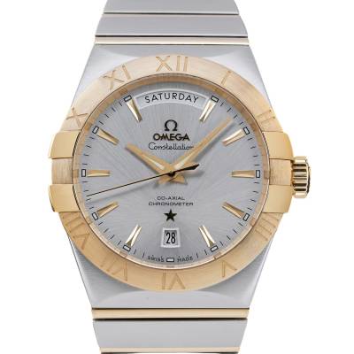 OMEGA CONSTELLATION DAY-DATE 38MM TWO TONE SILVER FULL SET 2015 REF: 123.20.38.22.02.002