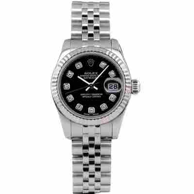 ROLEX LADY DATEJUST 26MM BLACK DIAMOND FULL SET 2014 REF: 179174 