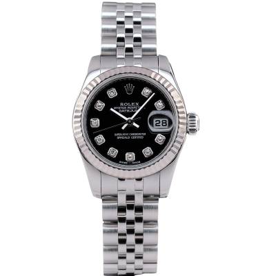ROLEX LADY DATEJUST 26MM BLACK DIAMOND FULL SET 2014 REF: 179174 