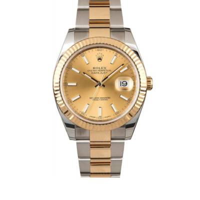 ROLEX DATEJUST 41 TWO TONE CHAMPAGNE DIAL OYSTER FLUTED BEZEL REF: 126333