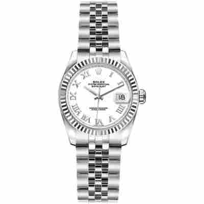 ROLEX LADY DATEJUST 26MM STEEL JUBILEE WHITE ROMAN REF: 179174