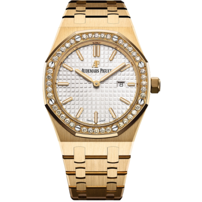 AUDEMARS PIGUET ROYAL OAK LADY 33MM YELLOW GOLD DIAMOND BEZEL REF: 67651BA.ZZ.1261BA.01