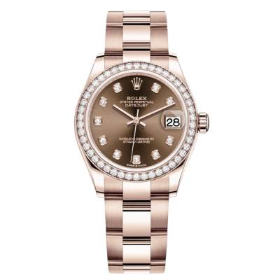 ROLEX DATEJUST 31 EVEROSE GOLD OYSTER CHOCHOLATE DIAMONDS 2019 REF: 278285RBR
