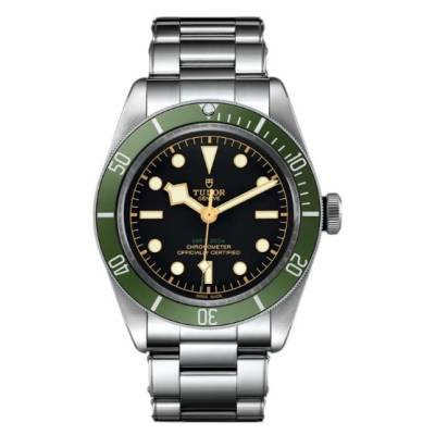 TUDOR BLACK BAY 41MM GREEN HARRODS SPECIAL EDITION RIVET STEEL BRACELET BOX+PAPERS REF: M79230G-0001