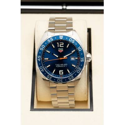 TAG HEUER FORMULA 1 QUARTZ 43MM STAINLESS STEEL BLUE DIAL REF: WAZ1010