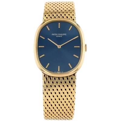PATEK PHILIPPE GOLDEN ELLIPSE 31MM YELLOW GOLD BLUE DIAL AUTOMATIC REF: 3938/1