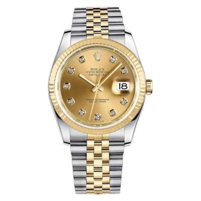 ROLEX DATEJUST GOLD&STEEL 36MM DIAMONDS REF: 116233