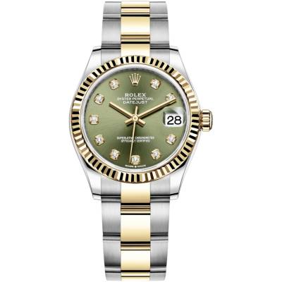 ROLEX DATEJUST 31 TWO TONE OLIVE DIAMOND DIAL BOX+PAPERS OYSTER 2023 REF: 278273