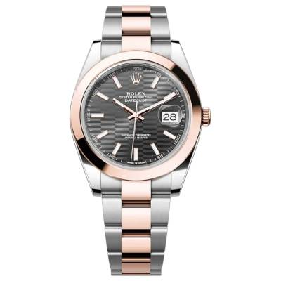 ROLEX DATEJUST 41 ROSE GOLD&STEEL GREY MOTIF DIAL BOX+PAPERS 2023 REF: 126301