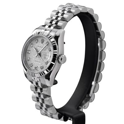 ROLEX LADY DATEJUST 26MM SILVER JUBILEE DIAMOND FULL SET 2010 REF: 179174 