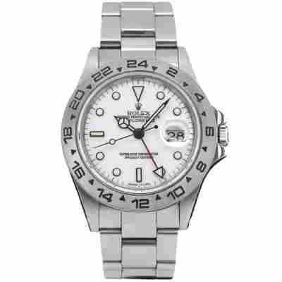 ROLEX EXPLORER II 40MM STEEL WHITE DIAL FULL SET 1987 REF: 16550