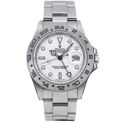 ROLEX EXPLORER II 40MM STEEL WHITE DIAL FULL SET 1987 REF: 16550