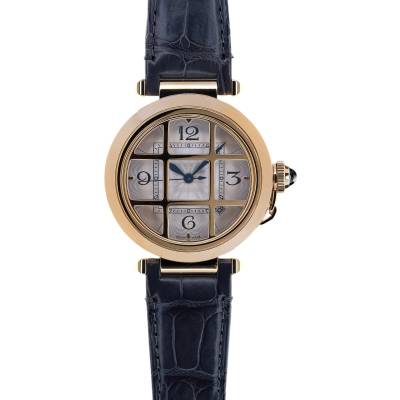 CARTIER PASHA 41MM YELLOW GOLD SILVER DIAL FULL SET AUTOMATIC REF: WGPA0019
