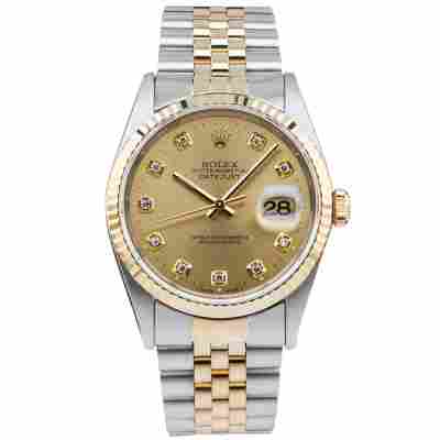 ROLEX DATEJUST 36MM CHAMPAGNE BIG DIAMOND 1995 REF: 16233 