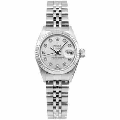 ROLEX LADY-DATEJUST 26 SILVER DIAMOND DIAL JUBILEE FULL SET 1996 REF: 69174