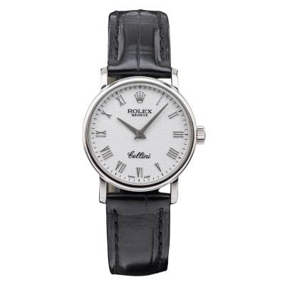 ROLEX CELLINI 26MM WHITE GOLD SILVER JUBILEE DIAL FULL SET 2008 REF: 6110