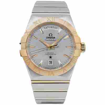 OMEGA CONSTELLATION DAY-DATE 38MM TWO TONE SILVER FULL SET 2015 REF: 123.20.38.22.02.002