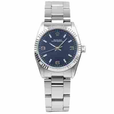 ROLEX OYSTER PERPETUAL 31MM STEEL BLUE DIAL FULL SET 1990 REF: 67514 