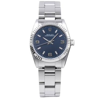 ROLEX OYSTER PERPETUAL 31MM STEEL BLUE DIAL FULL SET 1990 REF: 67514 