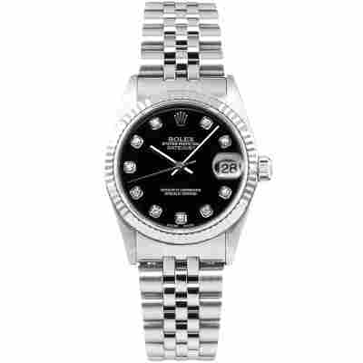 ROLEX DATEJUST 31MM BLACK BIG DIAMOND FULL SET 2001 REF: 78274