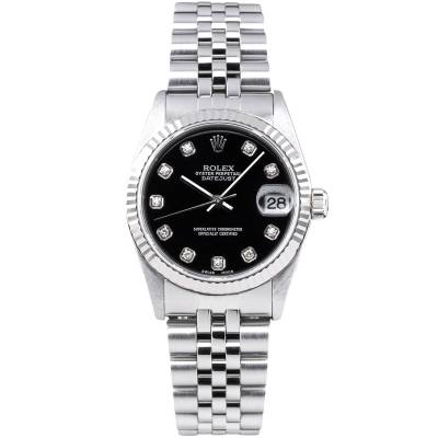 ROLEX DATEJUST 31MM BLACK BIG DIAMOND FULL SET 2001 REF: 78274