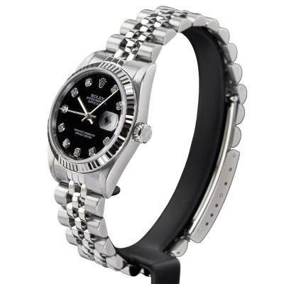 ROLEX DATEJUST 31MM BLACK BIG DIAMOND FULL SET 2001 REF: 78274
