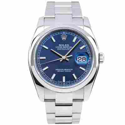 ROLEX DATEJUST 36MM BLUE DIAL OYSTER STEEL FULL SET 2014 REF: 116200