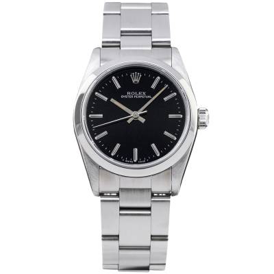 ROLEX OYSTER PERPETUAL 31MM BLACK DIAL FULL SET 1990 REF: 67480 
