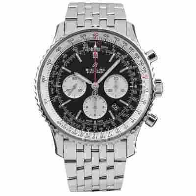 BREITLING NAVITIMER 46MM BLACK DIAL STEEL FULL SET 2019 REF: AB0127