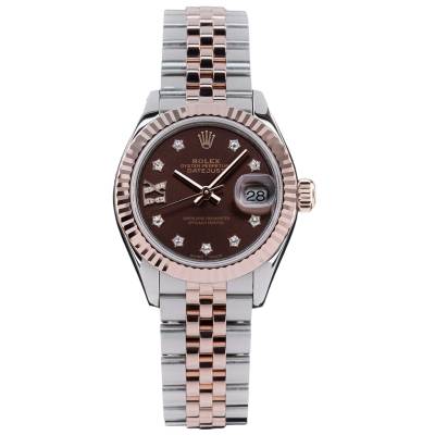 ROLEX LADY-DATEJUST 26 TWO TONE CHOCOLATE DIAMOND DIAL FULL SET 2018 REF: 279171