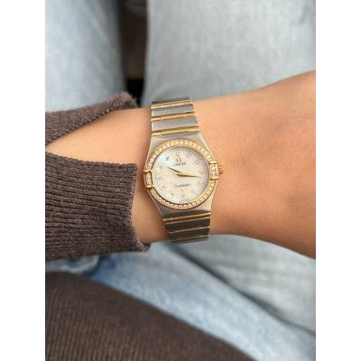 OMEGA CONSTELLATION 25.5MM TWO TONE MOTHER OF PEARL DIAMONDS QUARTZ REF: 895.1201