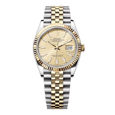 ROLEX DATEJUST 36 JUBILEE CHAMPAGNE MOTIF DIAL FULL SET 2023 REF: 126333