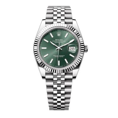 ROLEX DATEJUST 41MM STEEL JUBILEE MINT GREEN DIAL NEW FULL SET 2025 REF: 126334