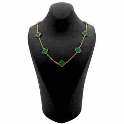 COLIER VAN CLEEF&ARPELS VINTAGE ALHAMBRA DIN AUR GALBEN 18K CU MAHALIT FULL SET 2022 REF: VCARO3QJ00 