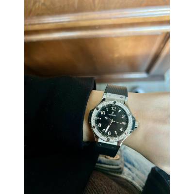 HUBLOT BIG BANG 38 STAINLESS STEEL DIAMONDS BEZEL BOX+PAPERS 2021 REF: 361.SX.1270.RX.1104