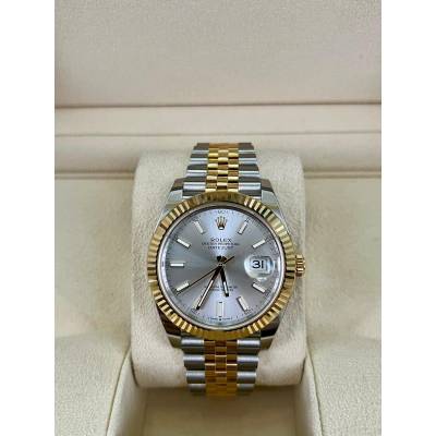 ROLEX DATEJUST 41 TWO TONE SILVER DIAL JUBILEE BOX+PAPERS 2024 AUTOMATIC REF: 126333-0002