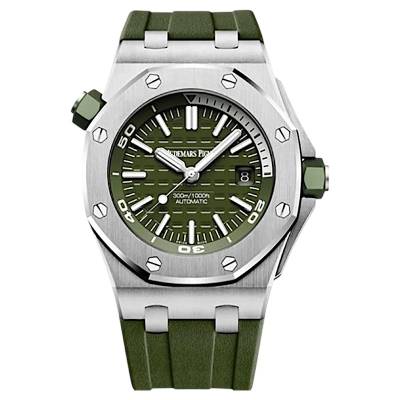 AUDEMARS PIGUET ROYAL OAK OFFSHORE DIVER 42 STEEL GREEN DIAL BOX+PAPERS REF: 15710ST.OO.A052CA.01