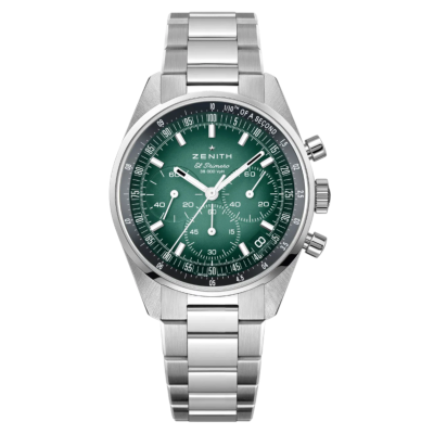 ZENITH CHRONOMASTER ORIGINAL PARIS EDITION CHRONOGRAPH 38MM GREEN DIAL REF: 03.3207.3600/75.M3230